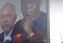 Man Pulls Down Tinubu Billboard as Public Frustration Over Hardship Deepens